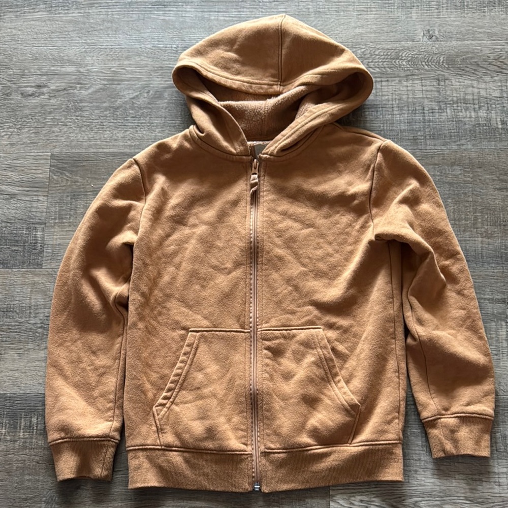 Cat & Jack Tan Fleece Zip-Up Hoodie